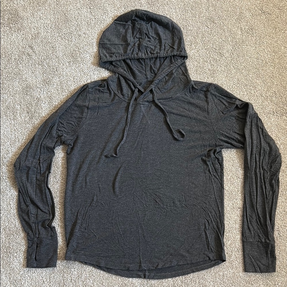 Women's Lightweight Hooded Long-Sleeve Top - Charcoal